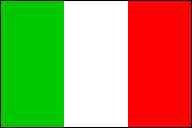 The flag of Italy.