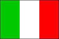 The flag of Italy.